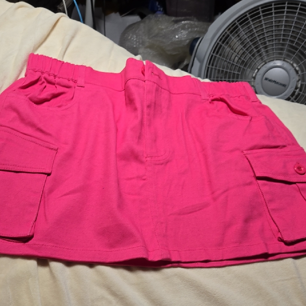 NWOT.  TWO Pink and Black Women's Cargo Skirts
